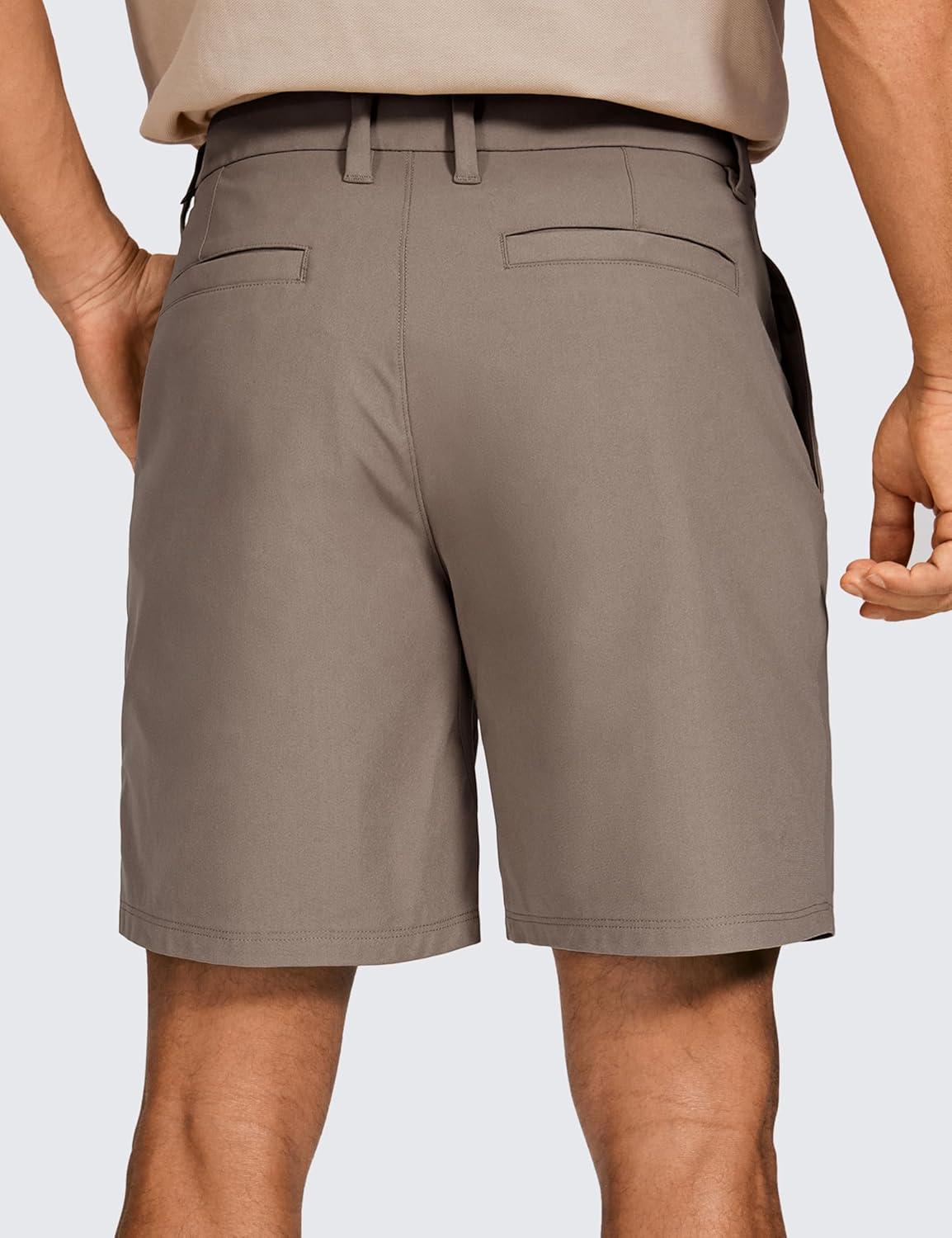 imageCRZ YOGA Mens All Day Comfy Golf Shorts 7quot9quot Stretch Lightweight Flat Front for Casual Work with PocketsNomad Grey