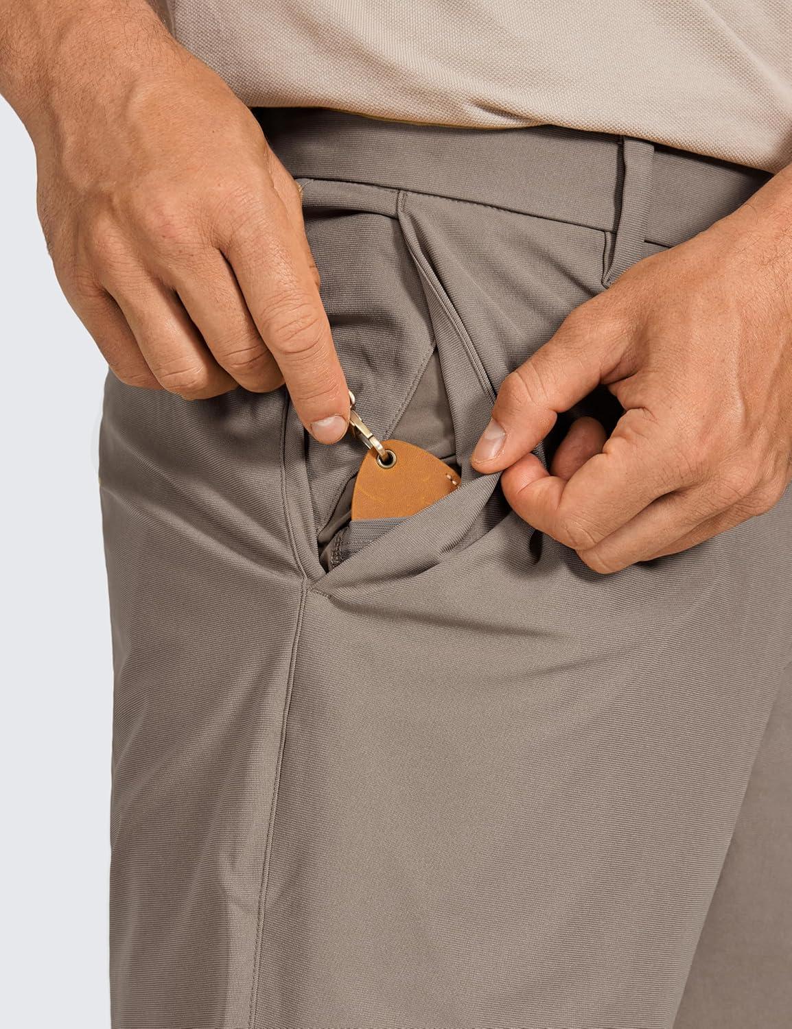 imageCRZ YOGA Mens All Day Comfy Golf Shorts 7quot9quot Stretch Lightweight Flat Front for Casual Work with PocketsNomad Grey