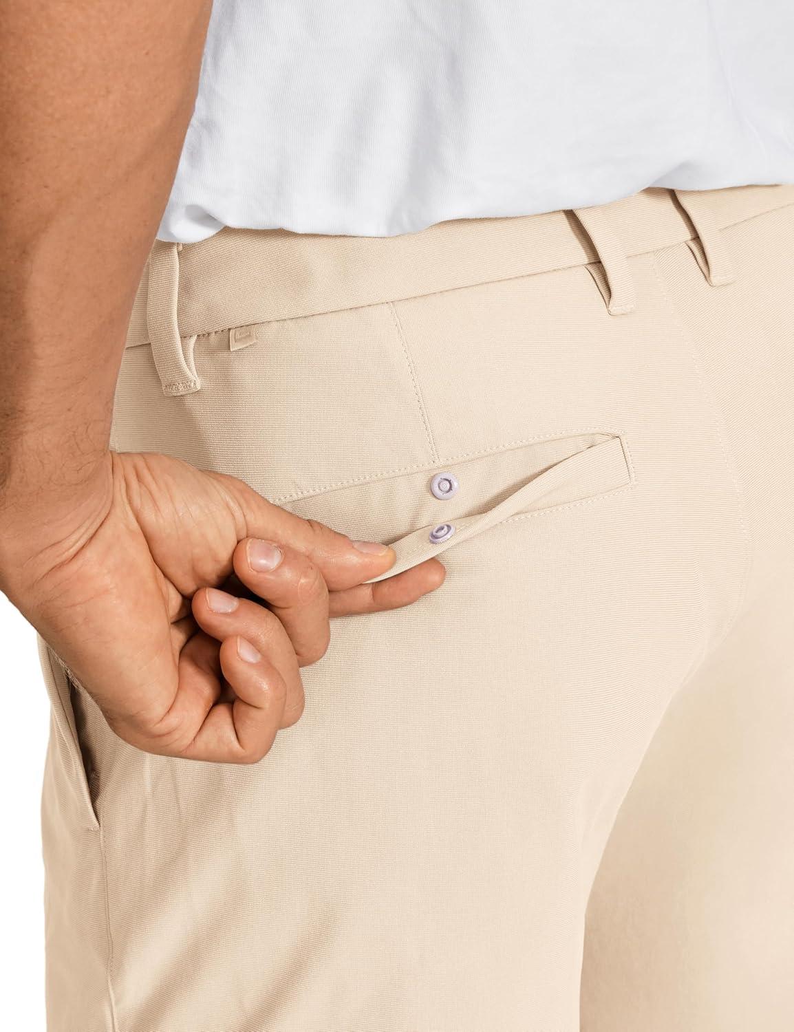 imageCRZ YOGA Mens All Day Comfy Golf Shorts 7quot9quot Stretch Lightweight Flat Front for Casual Work with PocketsRaw Linen