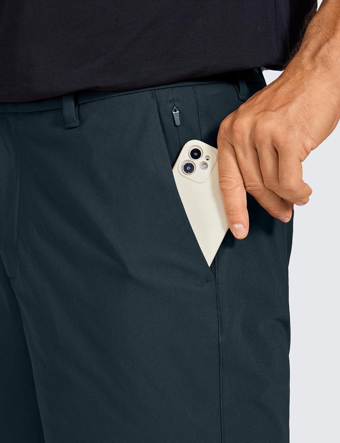 imageCRZ YOGA Mens All Day Comfy Golf Shorts 7quot9quot Stretch Lightweight Flat Front for Casual Work with PocketsTrue Navy