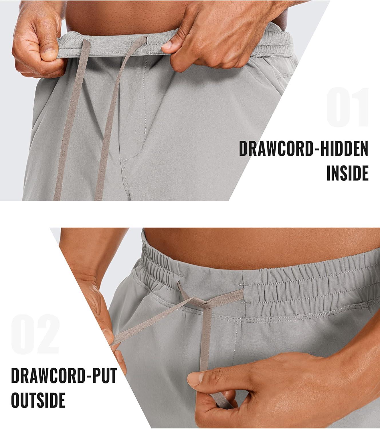 imageCRZ YOGA Mens Linerless Workout Shorts 5 Lightweight Quick Dry for Running Sports Athletic Gym with PocketsDark Chrome