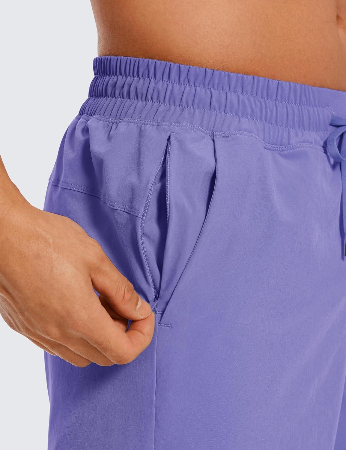 imageCRZ YOGA Mens Linerless Workout Shorts 5 Lightweight Quick Dry for Running Sports Athletic Gym with PocketsDark Lavender Purple