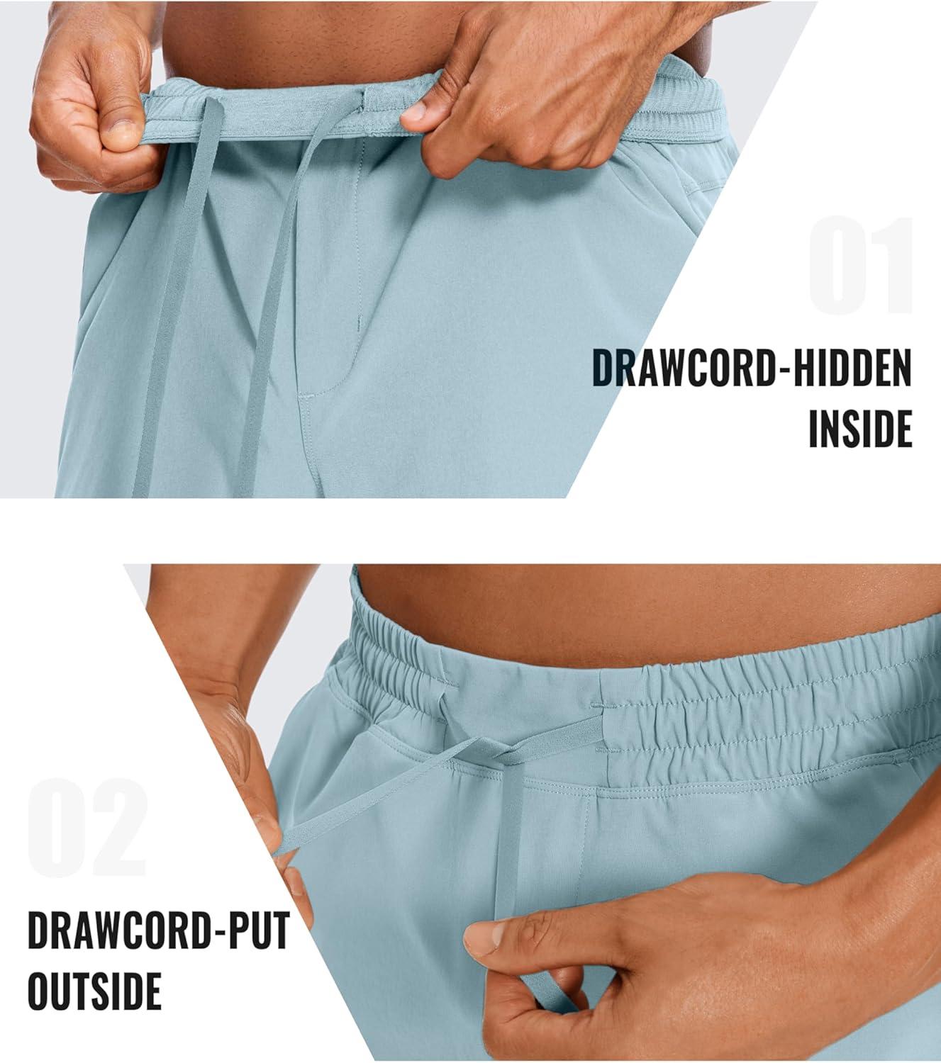 imageCRZ YOGA Mens Linerless Workout Shorts 5 Lightweight Quick Dry for Running Sports Athletic Gym with PocketsLight Grayish Blue