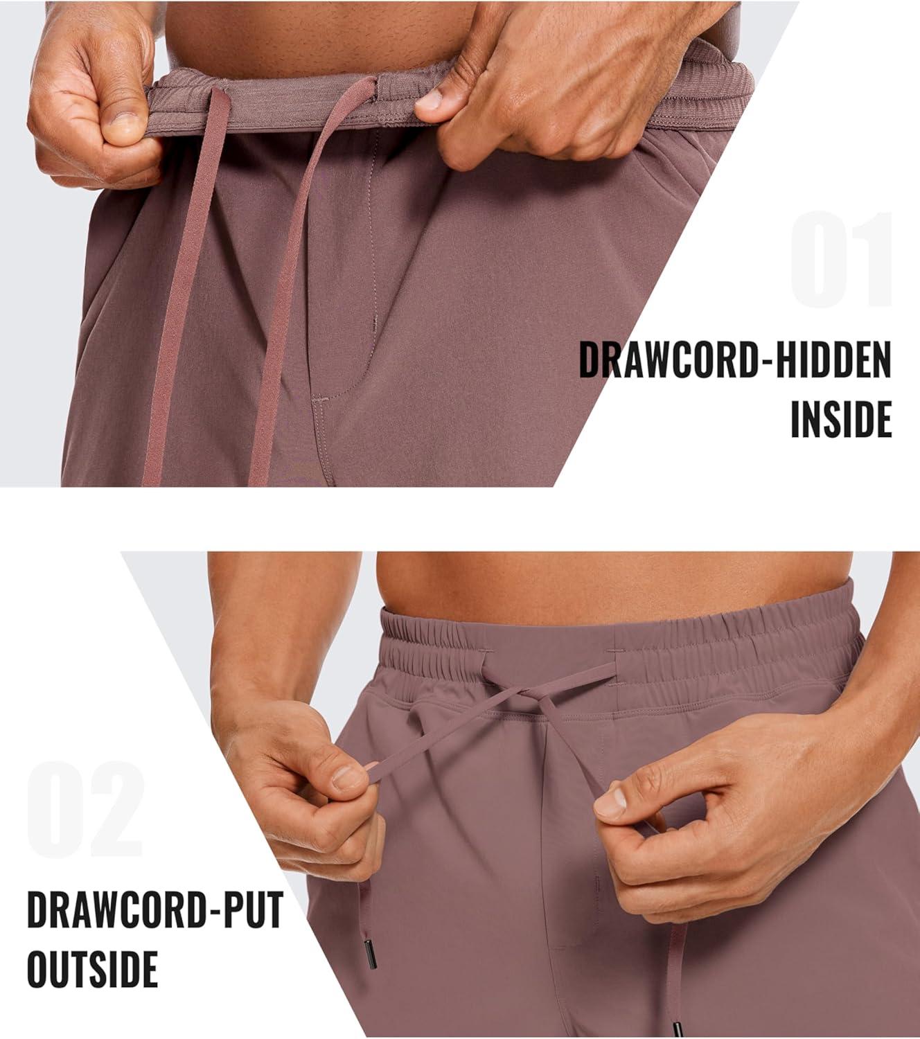 imageCRZ YOGA Mens Linerless Workout Shorts 5 Lightweight Quick Dry for Running Sports Athletic Gym with PocketsMauve