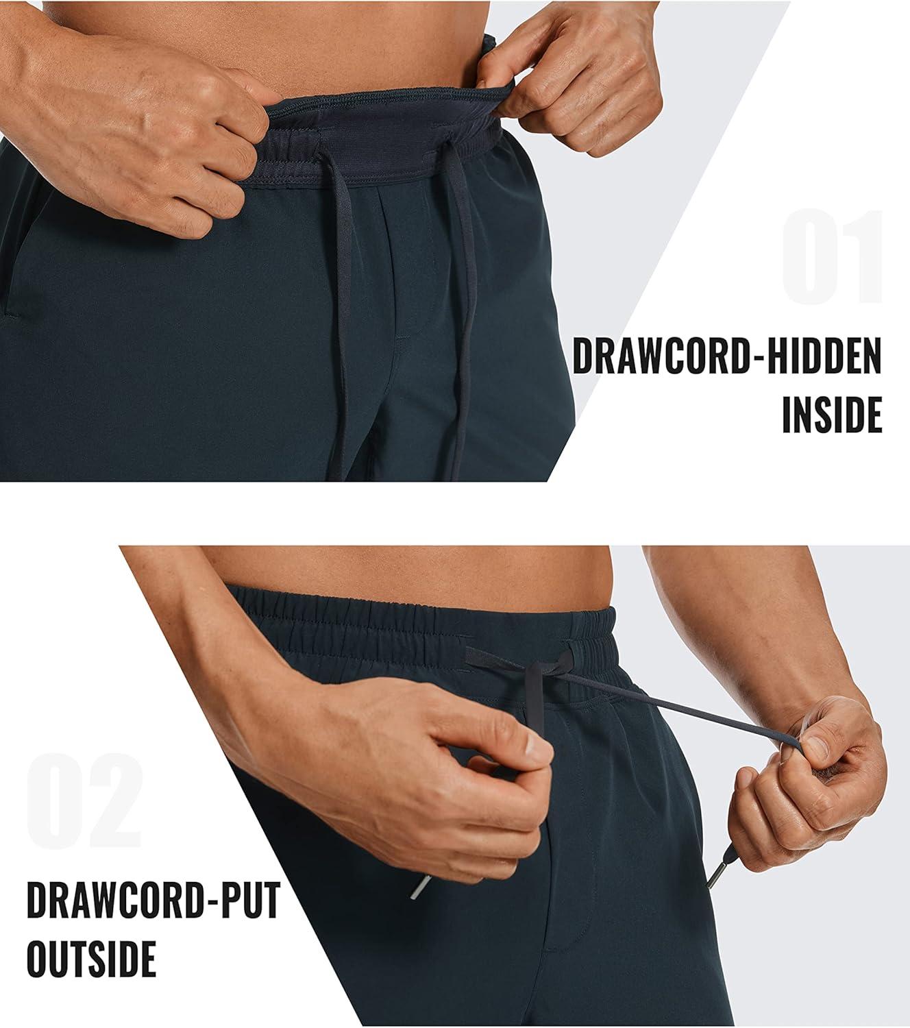 imageCRZ YOGA Mens Linerless Workout Shorts 5 Lightweight Quick Dry for Running Sports Athletic Gym with PocketsTrue Navy