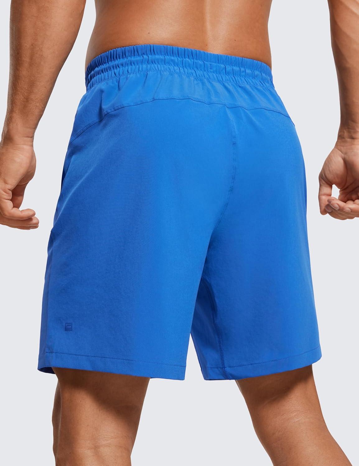 imageCRZ YOGA Mens Linerless Workout Shorts 7 Quick Dry for Running Sports Athletic Gym with PocketsSparkle Blue