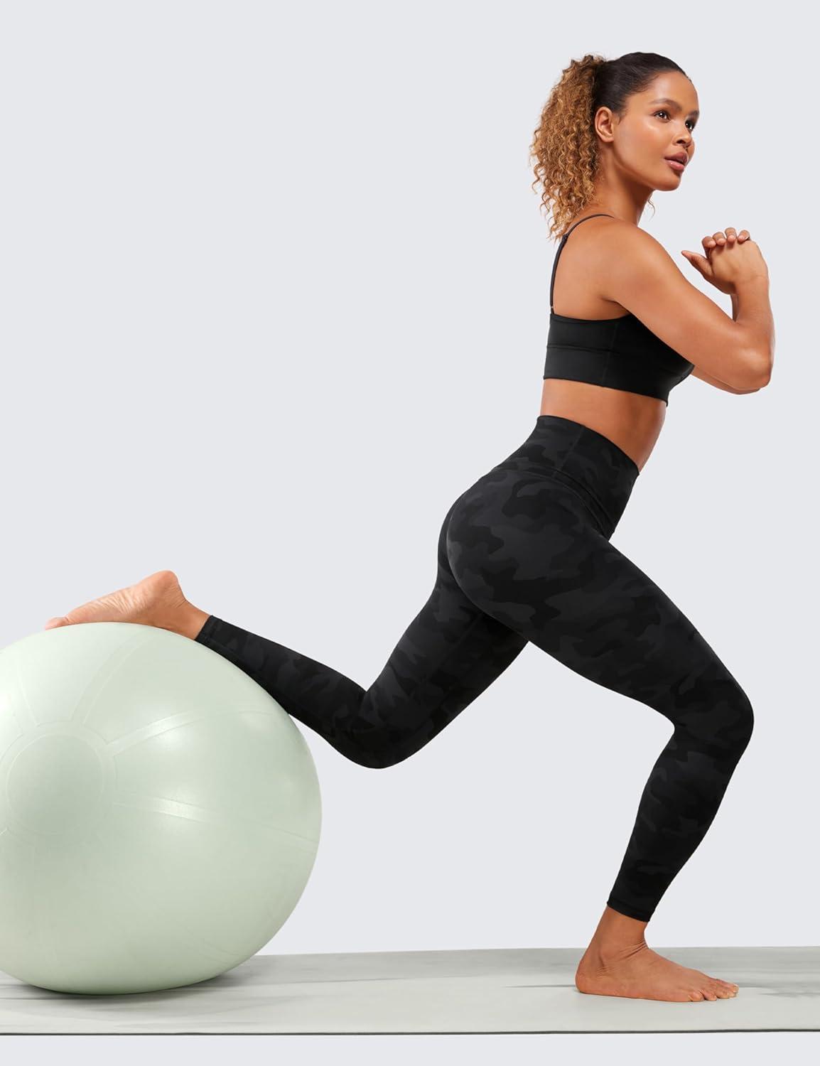 imageCRZ YOGA Naked Feeling Workout Leggings 25 High Waist Yoga Training Tight Womens PantsDark Grey Camouflage