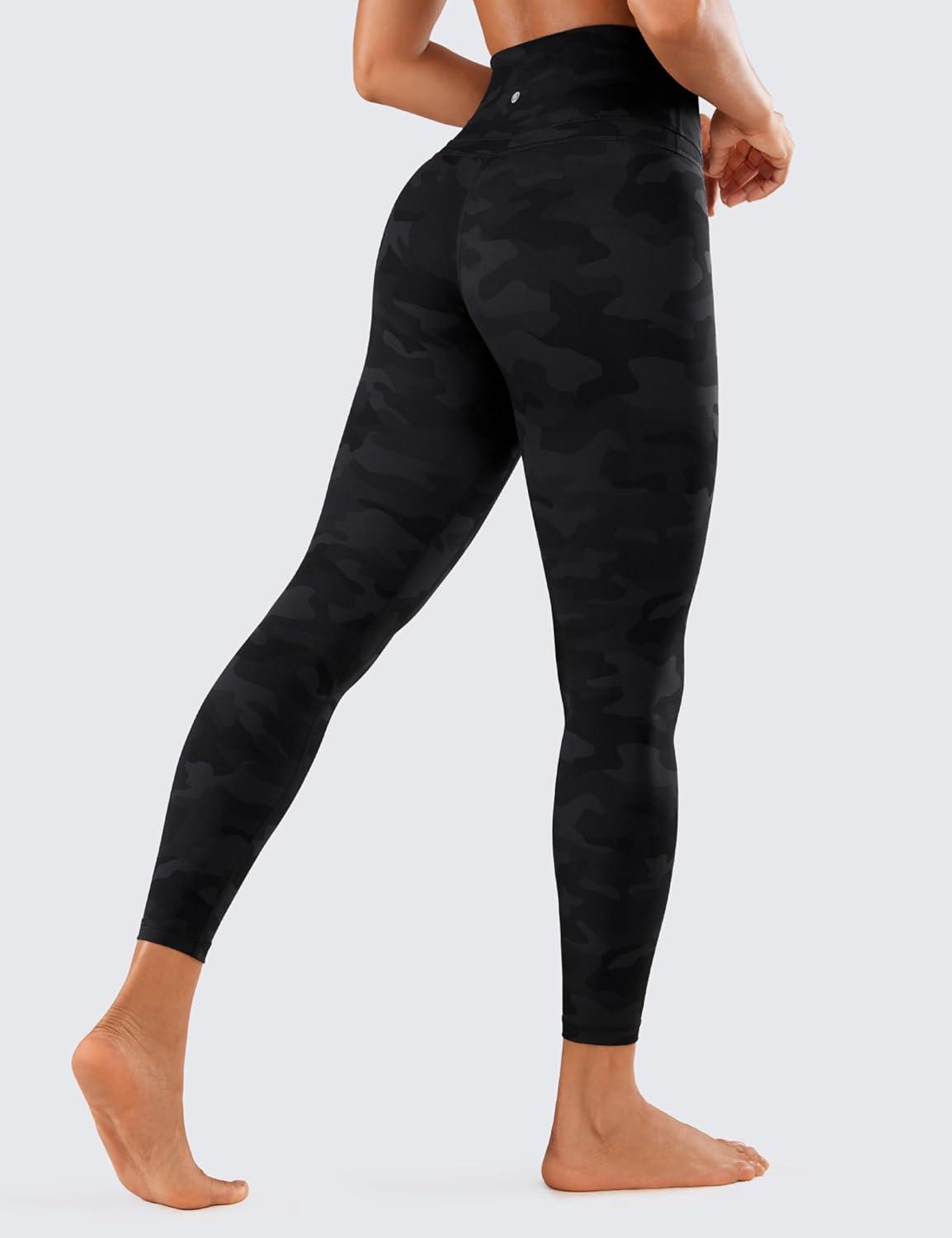 imageCRZ YOGA Naked Feeling Workout Leggings 25 High Waist Yoga Training Tight Womens PantsDark Grey Camouflage