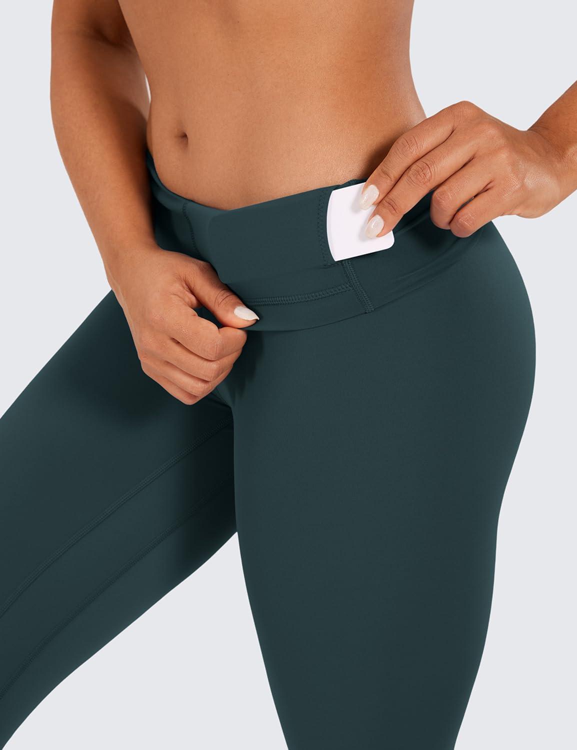 imageCRZ YOGA Naked Feeling Workout Leggings 25 High Waist Yoga Training Tight Womens PantsForest Dark Green