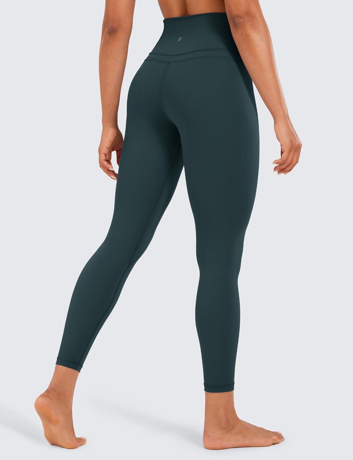 imageCRZ YOGA Naked Feeling Workout Leggings 25 High Waist Yoga Training Tight Womens PantsForest Dark Green