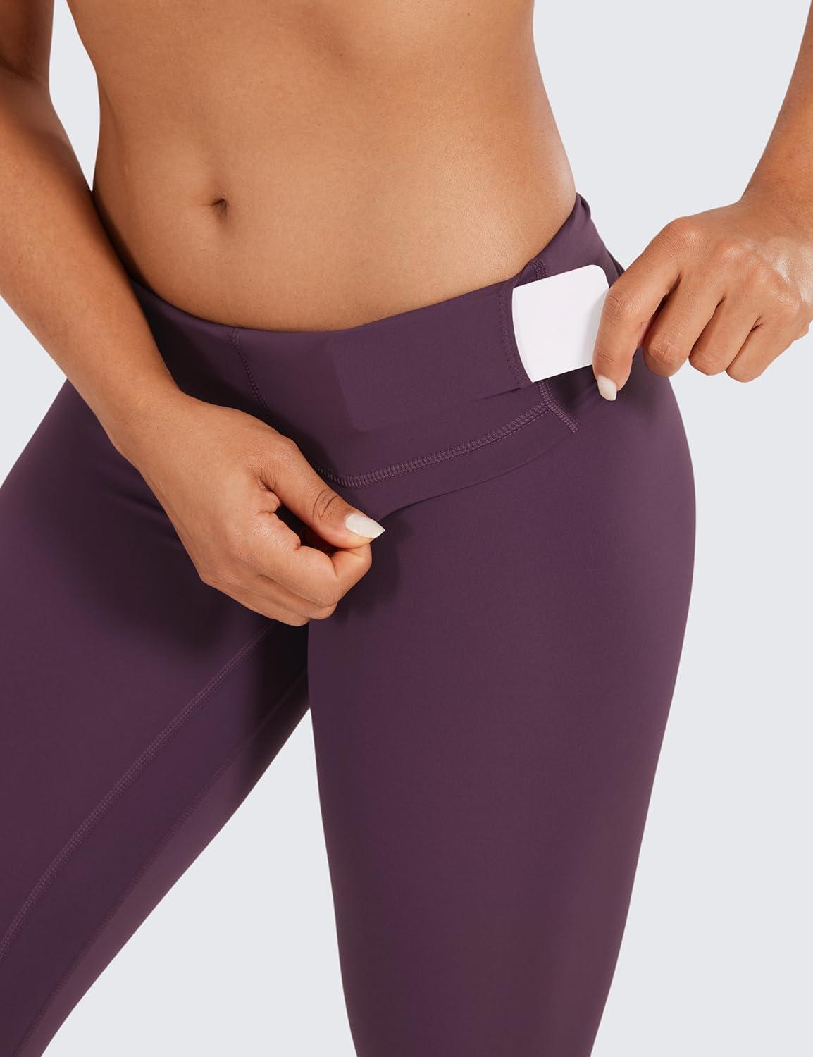 imageCRZ YOGA Naked Feeling Workout Leggings 25 High Waist Yoga Training Tight Womens PantsGrape Thistle Purple