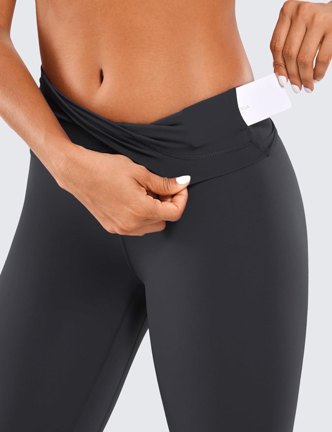 imageCRZ YOGA Naked Feeling Workout Leggings 25 High Waist Yoga Training Tight Womens PantsInk Gray