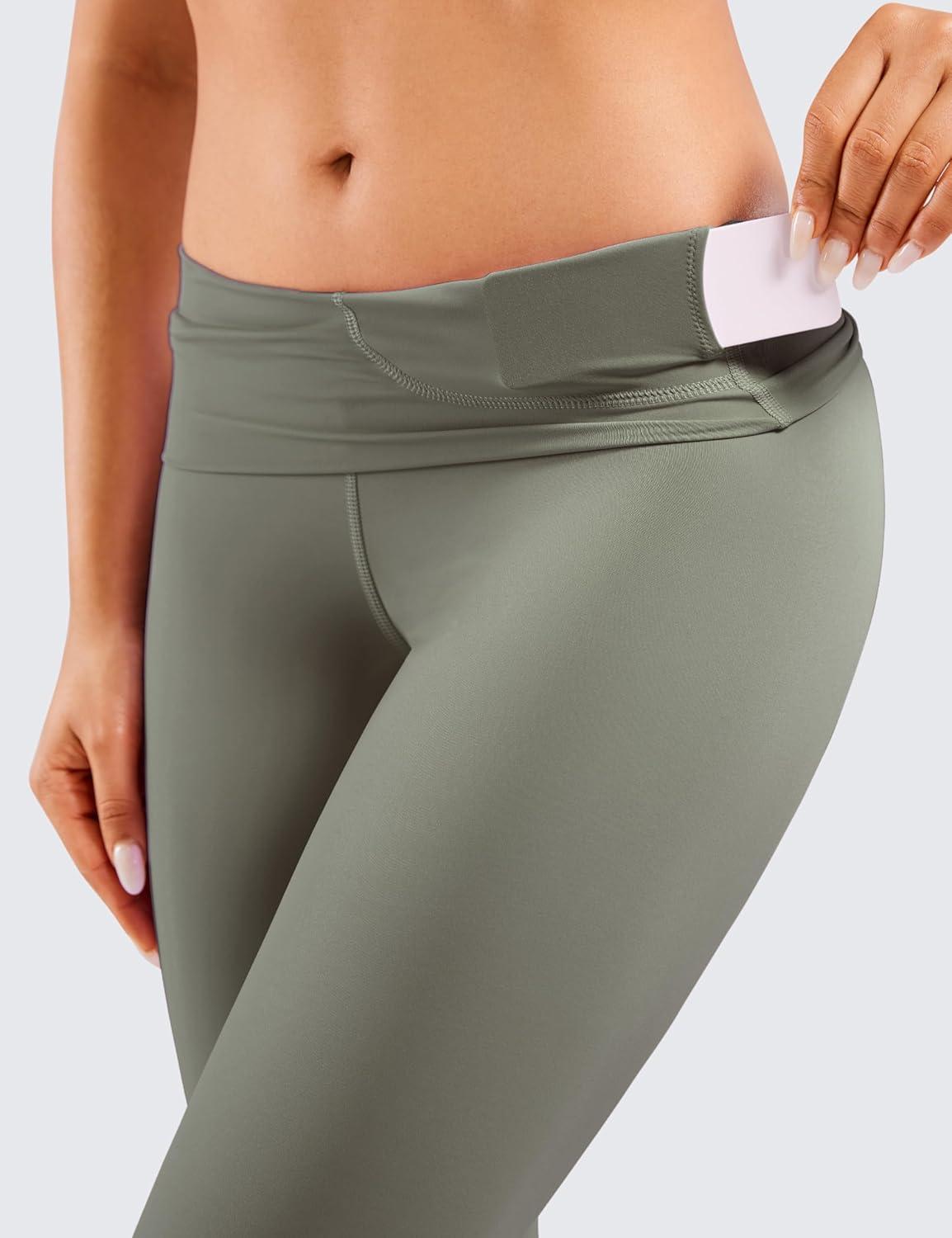 imageCRZ YOGA Naked Feeling Workout Leggings 25 High Waist Yoga Training Tight Womens PantsLight Army Green