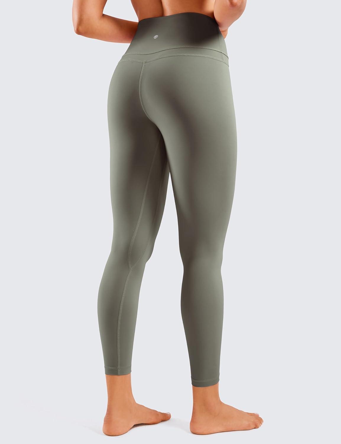 imageCRZ YOGA Naked Feeling Workout Leggings 25 High Waist Yoga Training Tight Womens PantsLight Army Green