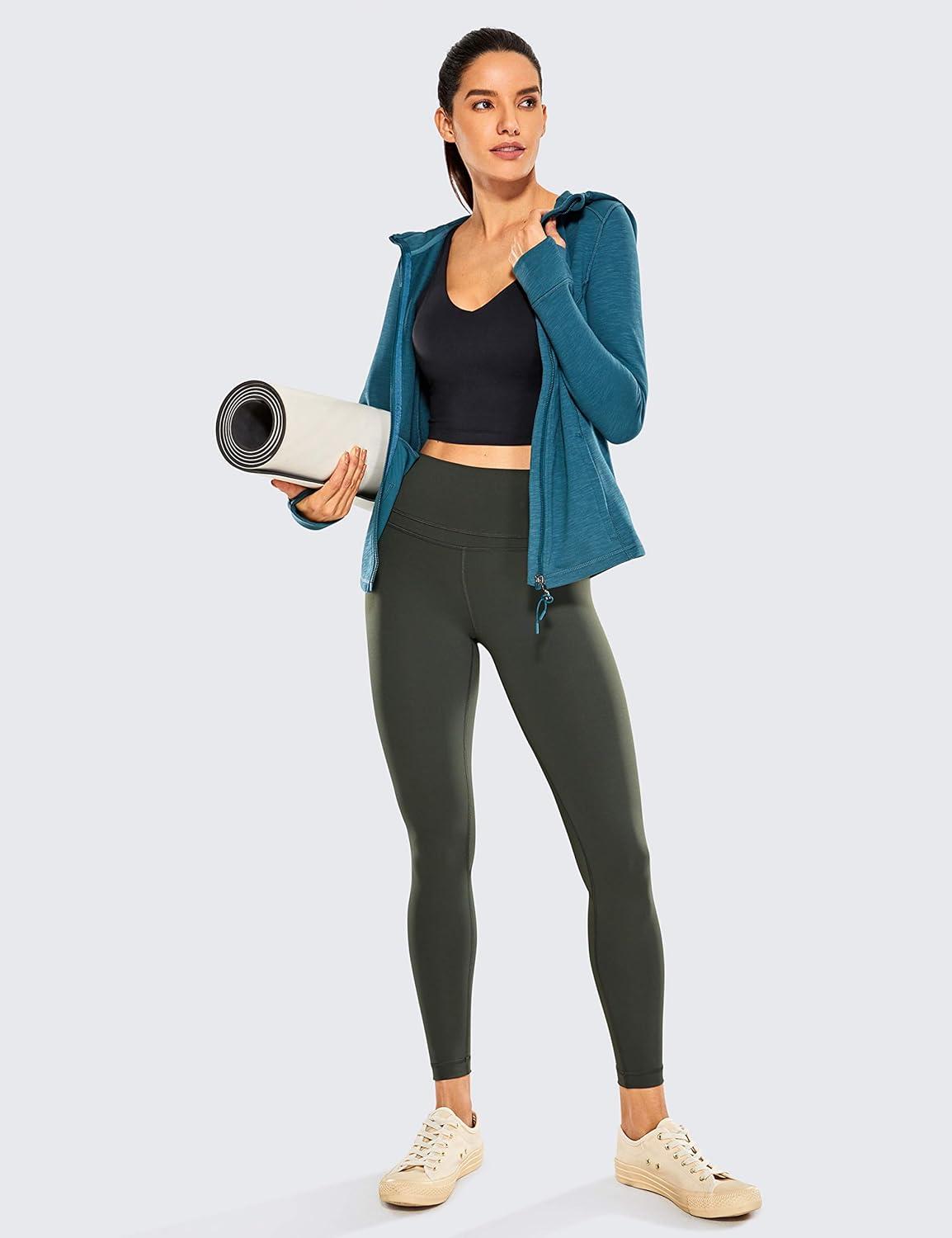 imageCRZ YOGA Naked Feeling Workout Leggings 25 High Waist Yoga Training Tight Womens PantsOlive