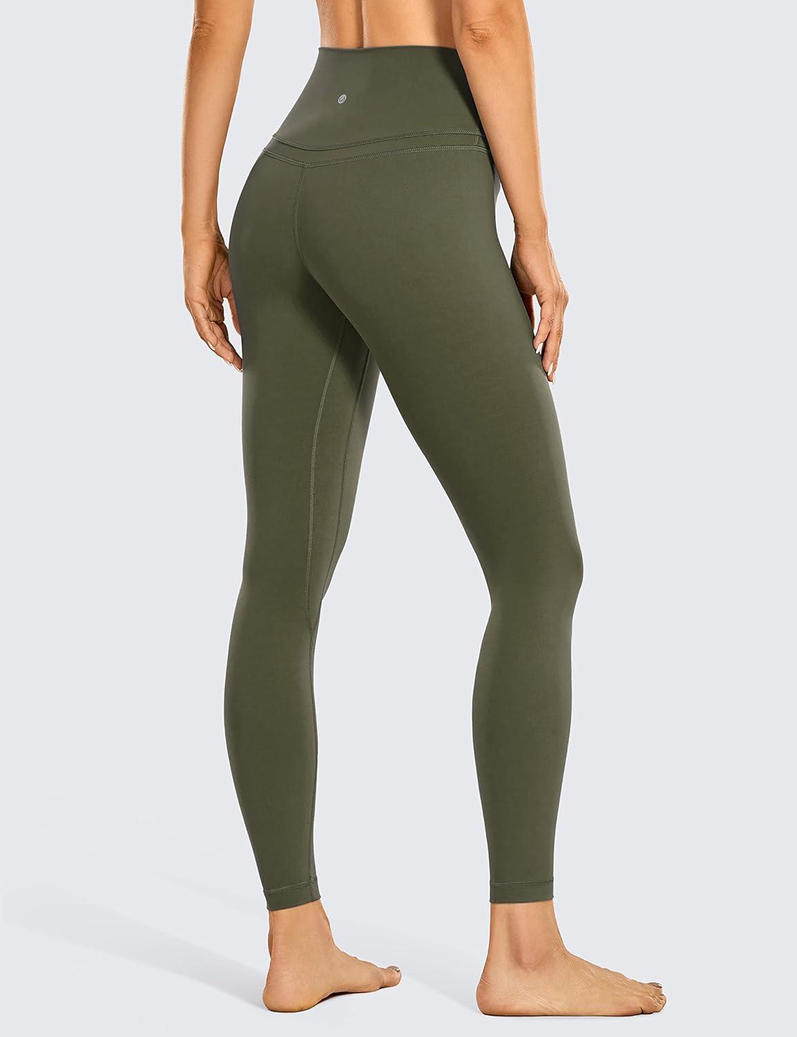 imageCRZ YOGA Naked Feeling Workout Leggings 25 High Waist Yoga Training Tight Womens PantsOlive Green