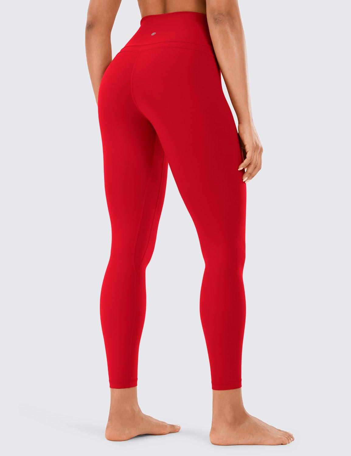 imageCRZ YOGA Naked Feeling Workout Leggings 25 High Waist Yoga Training Tight Womens PantsRed Chili