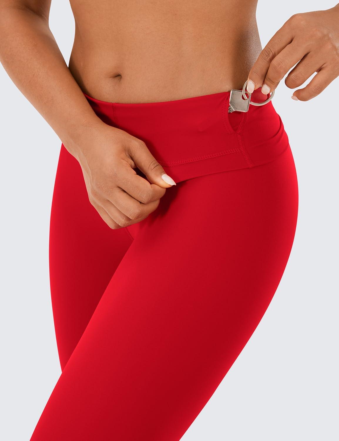imageCRZ YOGA Naked Feeling Workout Leggings 25 High Waist Yoga Training Tight Womens PantsRed Chili