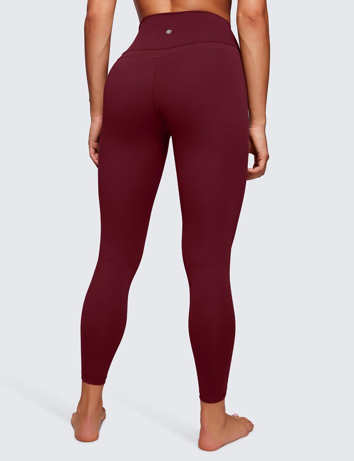 imageCRZ YOGA Naked Feeling Workout Leggings 25 High Waist Yoga Training Tight Womens PantsRed Merlot