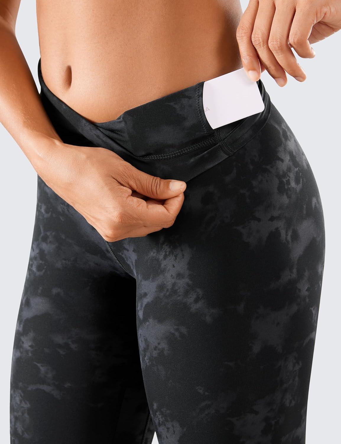 imageCRZ YOGA Naked Feeling Workout Leggings 25 High Waist Yoga Training Tight Womens PantsTie Dye Smoke Ink