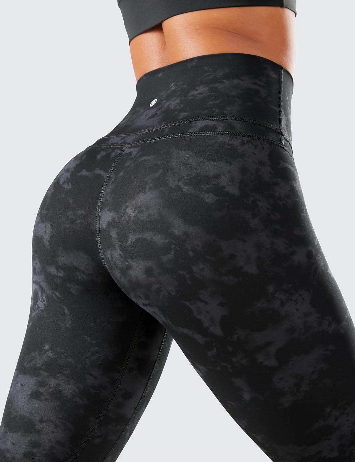 imageCRZ YOGA Naked Feeling Workout Leggings 25 High Waist Yoga Training Tight Womens PantsTie Dye Smoke Ink