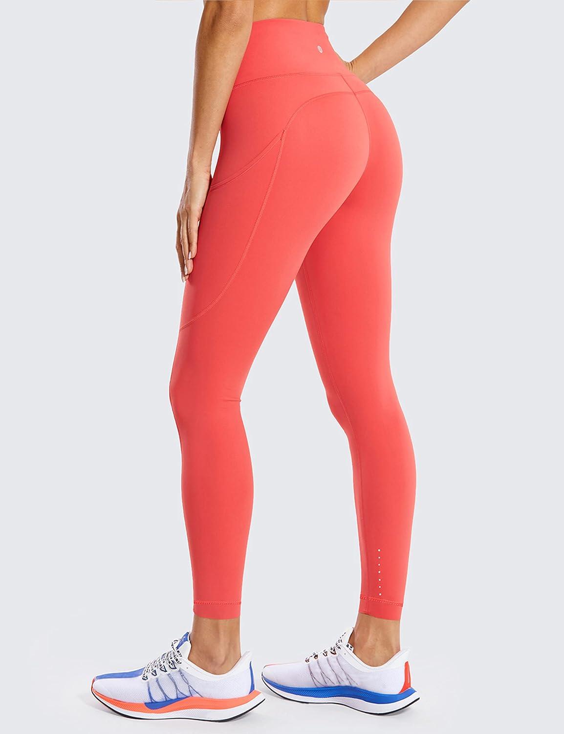 imageCRZ YOGA Naked Feeling Workout Leggings Pockets 25 High Waisted Womens Yoga Pants Running TightsBrick Rose