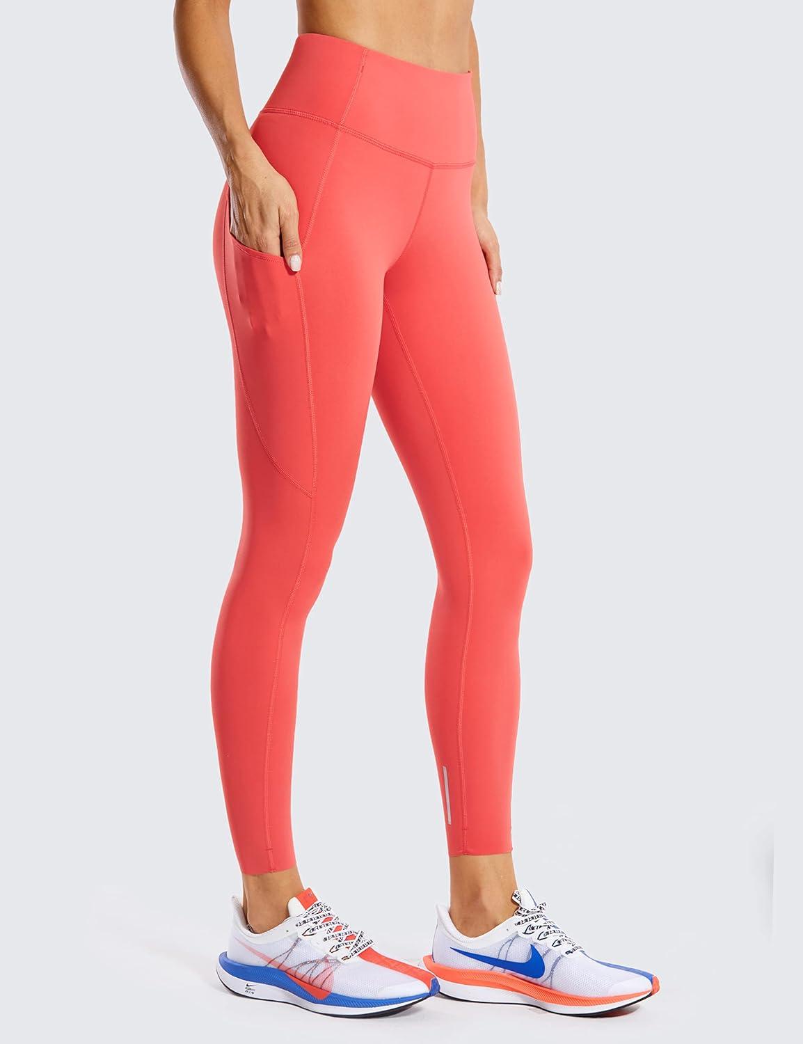 imageCRZ YOGA Naked Feeling Workout Leggings Pockets 25 High Waisted Womens Yoga Pants Running TightsBrick Rose