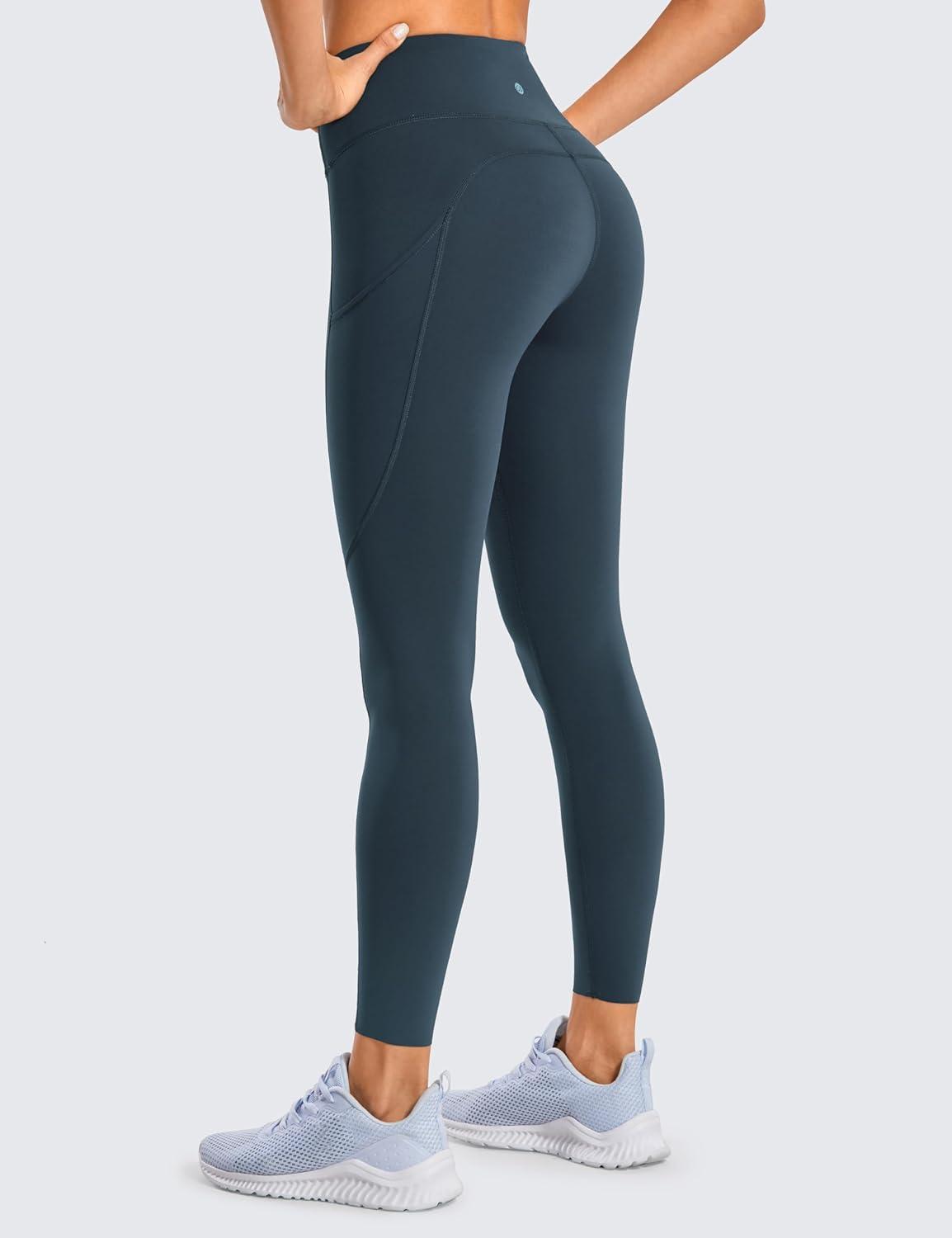 imageCRZ YOGA Naked Feeling Workout Leggings Pockets 25 High Waisted Womens Yoga Pants Running TightsDark Green