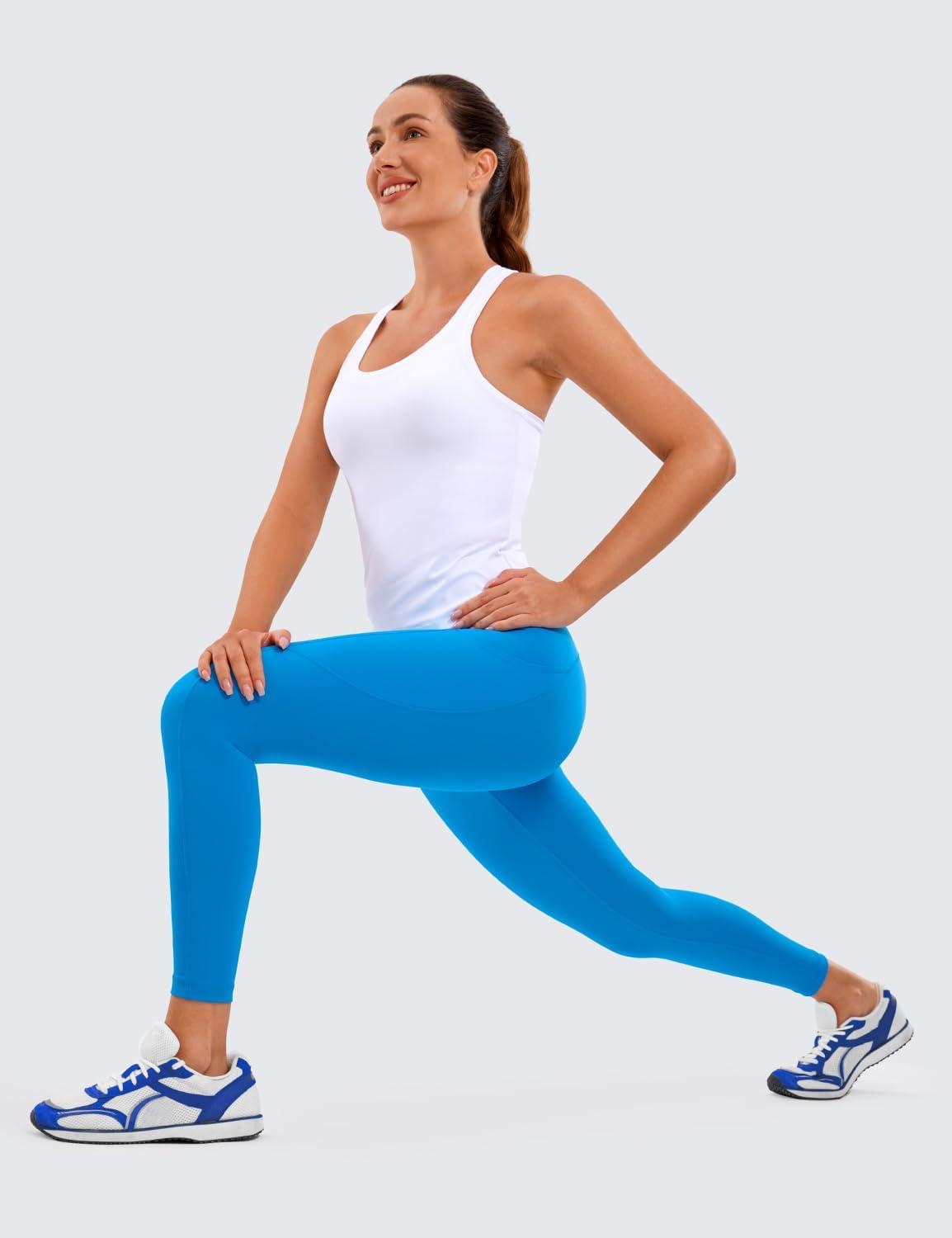 imageCRZ YOGA Naked Feeling Workout Leggings Pockets 25 High Waisted Womens Yoga Pants Running TightsMadagascar Blue