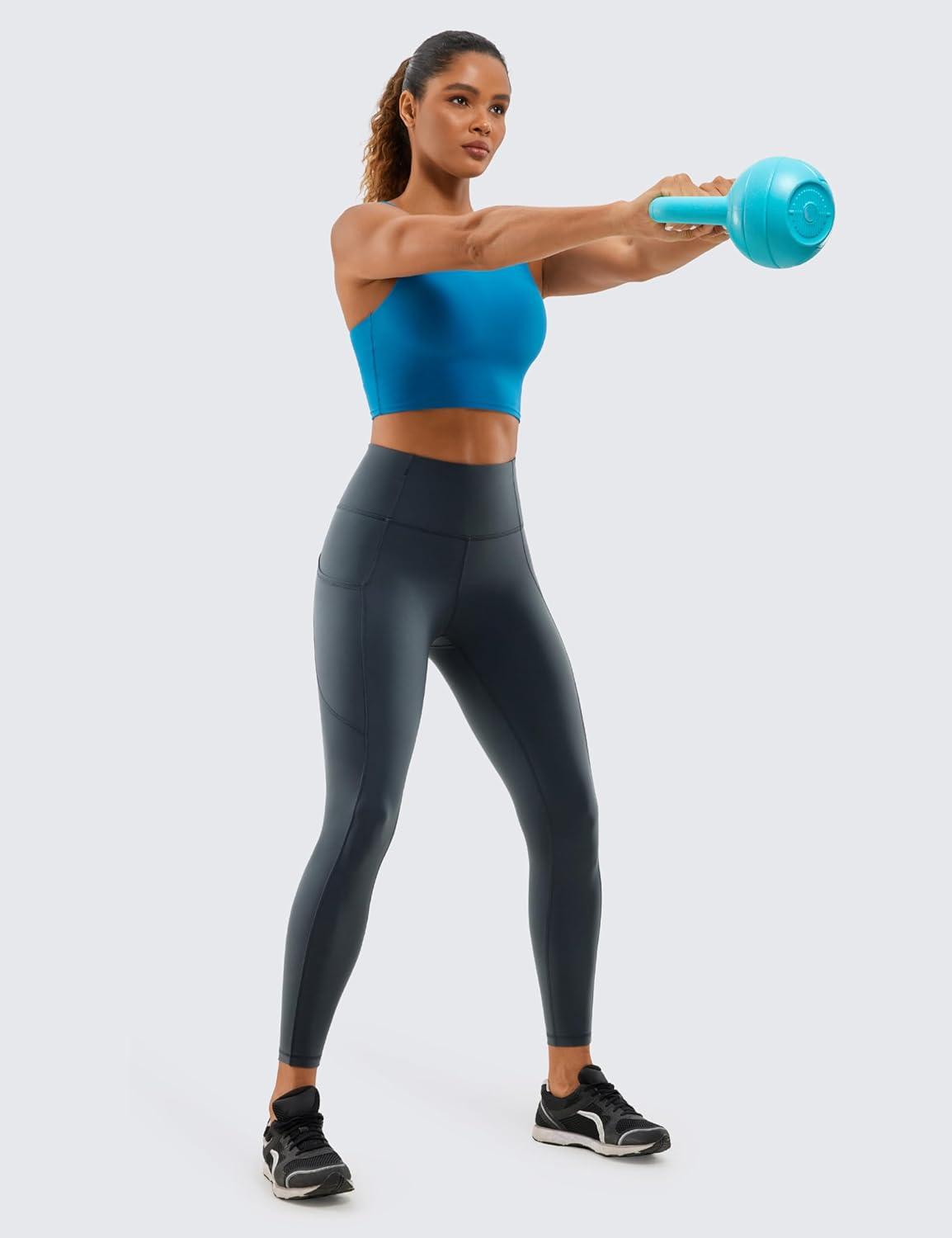 imageCRZ YOGA Naked Feeling Workout Leggings Pockets 25 High Waisted Womens Yoga Pants Running TightsMelanite