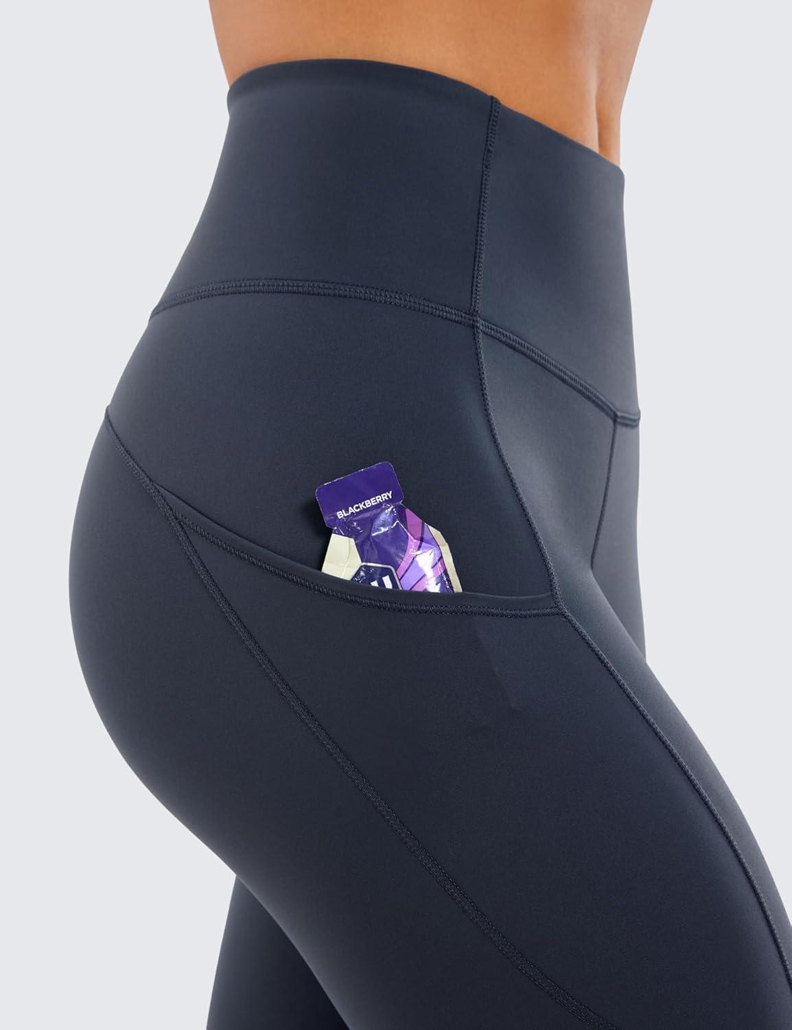imageCRZ YOGA Naked Feeling Workout Leggings Pockets 25 High Waisted Womens Yoga Pants Running TightsNavy