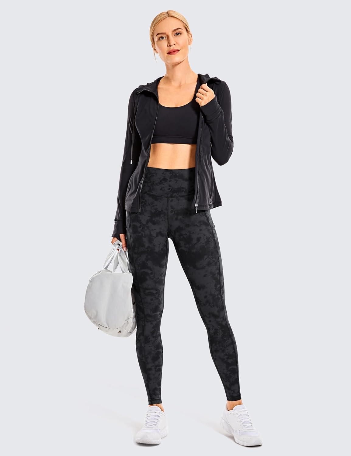 imageCRZ YOGA Naked Feeling Workout Leggings Pockets 25 High Waisted Womens Yoga Pants Running TightsTie Dye Smoke Ink