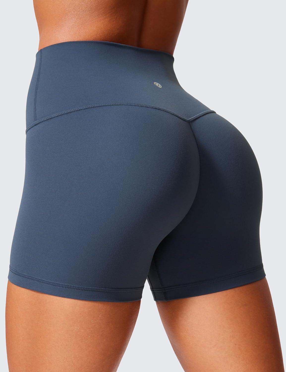 imageCRZ YOGA Secretsculpt Butterlift Biker Shorts 4quot No Front Seam High Waisted Womens Workout Gym Booty Scrunch ButtStelindigo