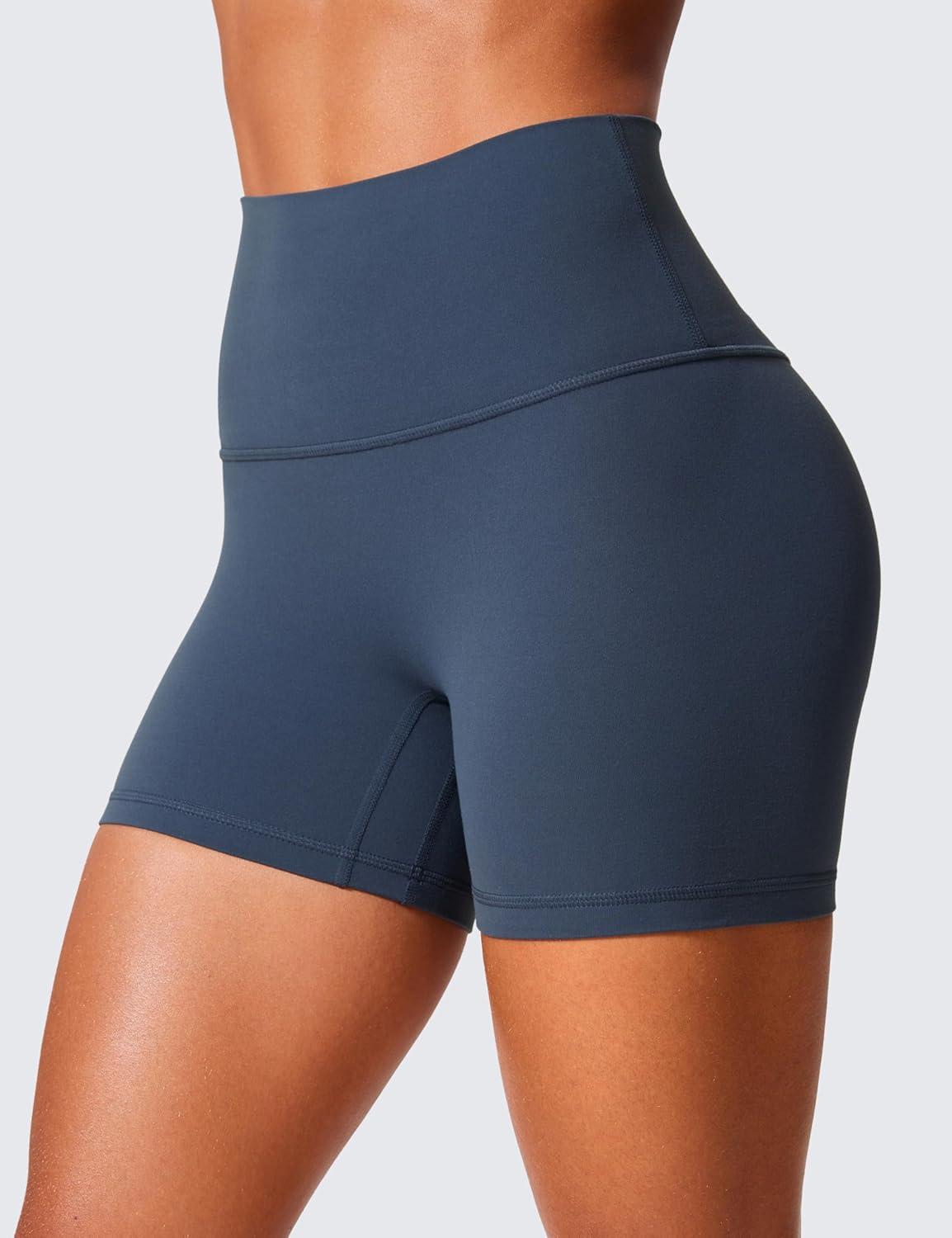 imageCRZ YOGA Secretsculpt Butterlift Biker Shorts 4quot No Front Seam High Waisted Womens Workout Gym Booty Scrunch ButtStelindigo