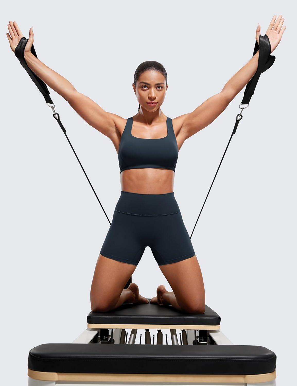 imageCRZ YOGA Secretsculpt Butterlift Biker Shorts 4quot No Front Seam High Waisted Womens Workout Gym Booty Scrunch ButtTrue Navy