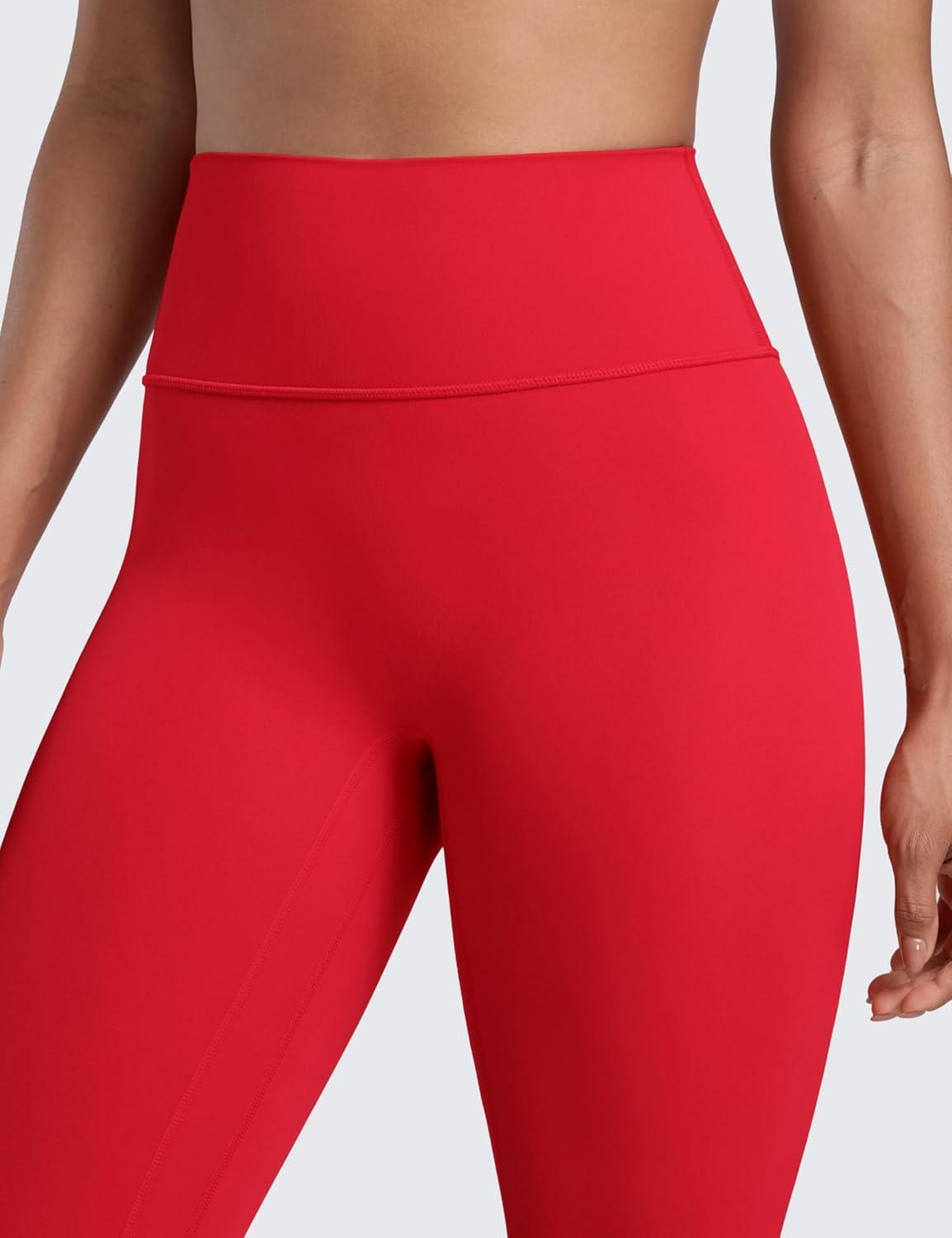 imageCRZ YOGA Secretsculpt Butterlift Workout Leggings 25quot No Front Seam High Waisted Womens Yoga Pants Booty Scrunch ButtAurora Red