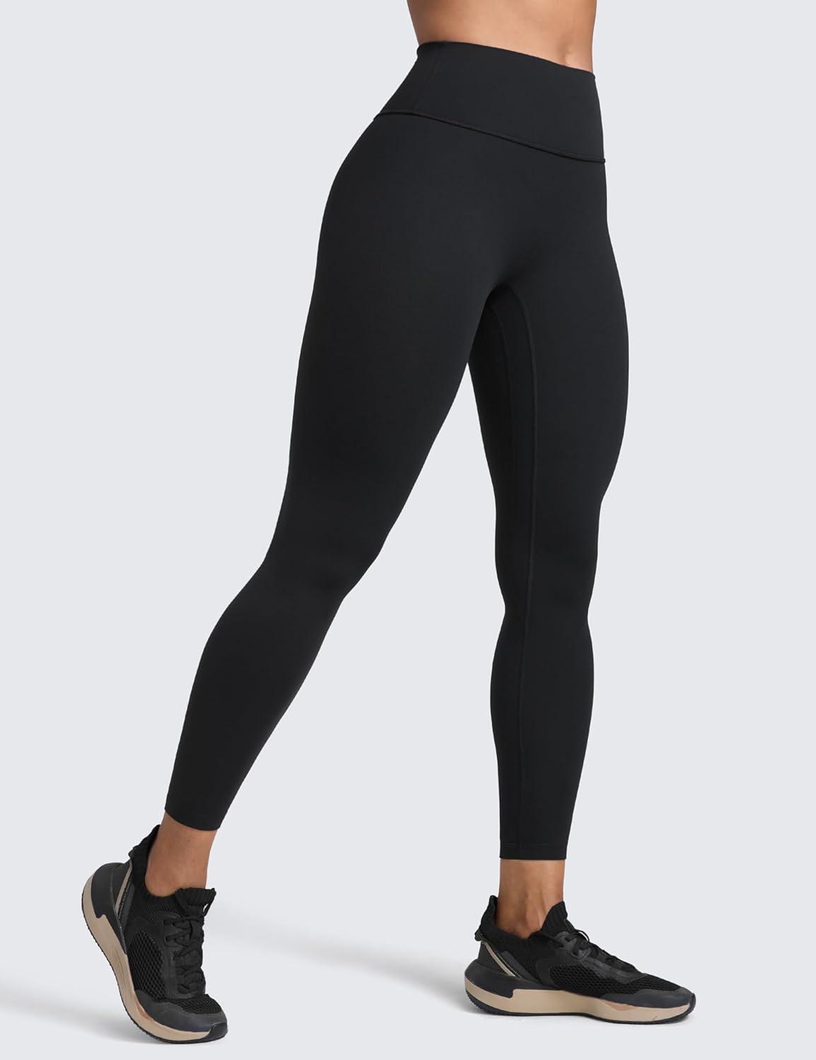imageCRZ YOGA Secretsculpt Butterlift Workout Leggings 25quot No Front Seam High Waisted Womens Yoga Pants Booty Scrunch ButtBlack