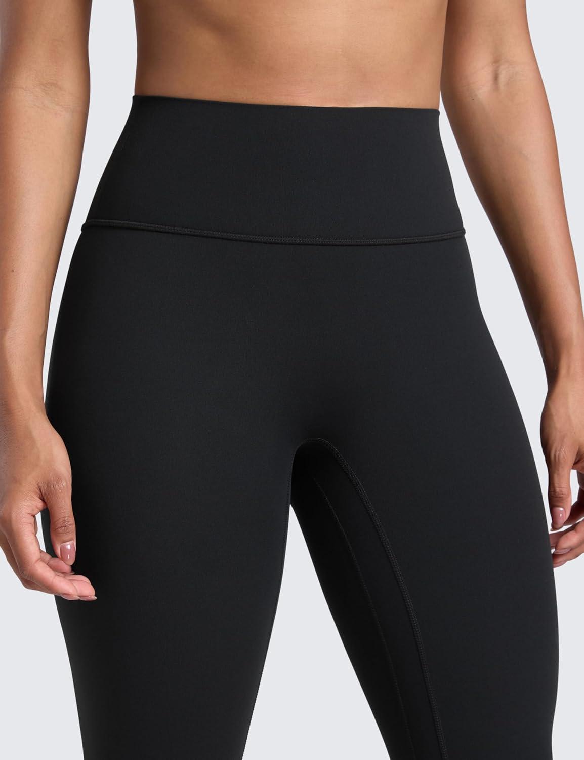 imageCRZ YOGA Secretsculpt Butterlift Workout Leggings 25quot No Front Seam High Waisted Womens Yoga Pants Booty Scrunch ButtBlack