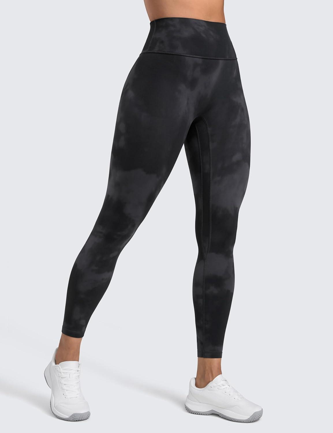 imageCRZ YOGA Secretsculpt Butterlift Workout Leggings 25quot No Front Seam High Waisted Womens Yoga Pants Booty Scrunch ButtBlack Tie Dye Flowers