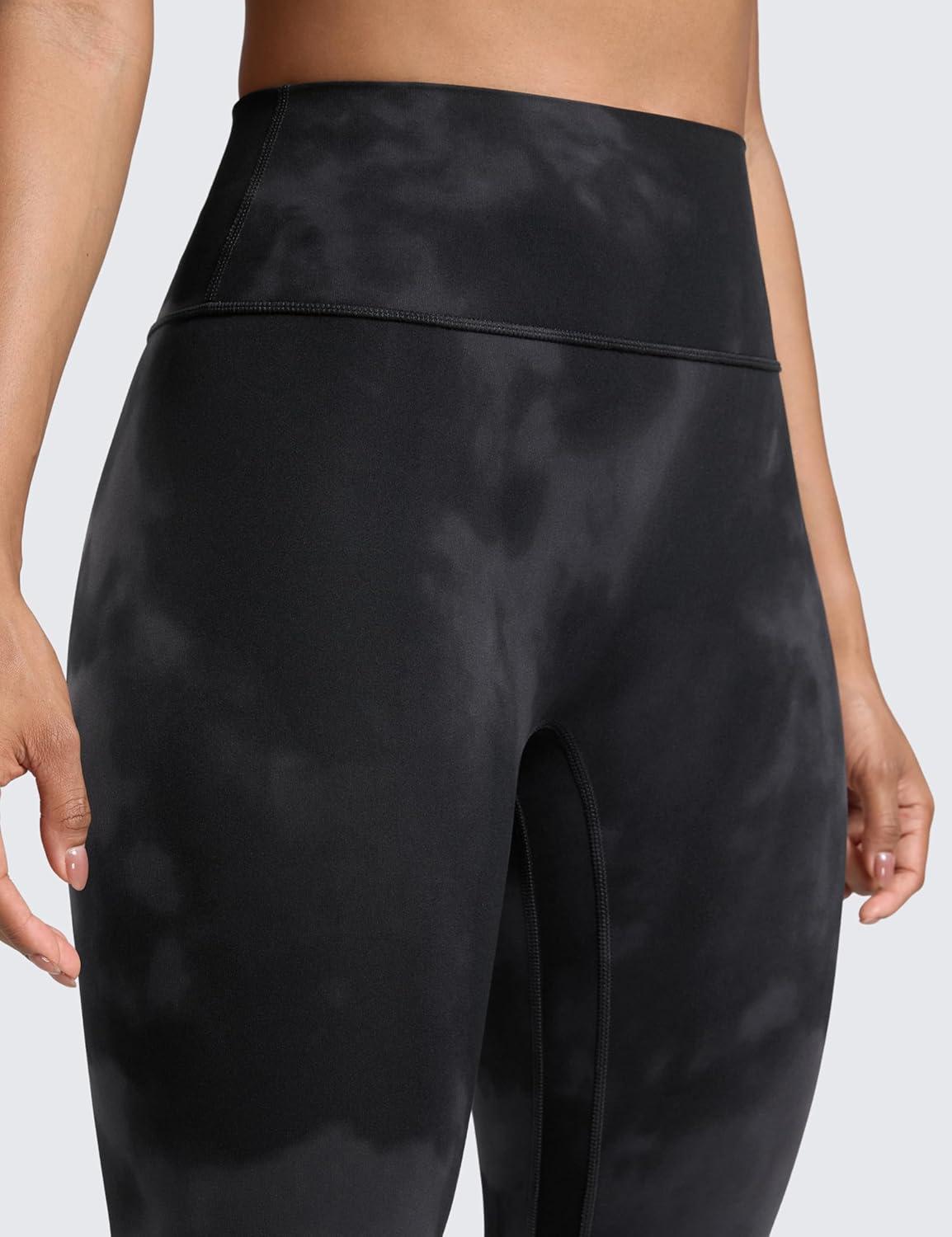 imageCRZ YOGA Secretsculpt Butterlift Workout Leggings 25quot No Front Seam High Waisted Womens Yoga Pants Booty Scrunch ButtBlack Tie Dye Flowers