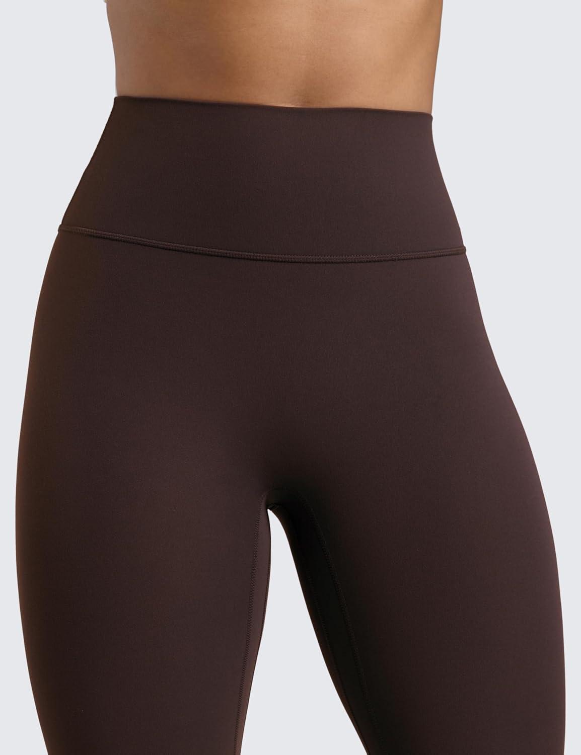 imageCRZ YOGA Secretsculpt Butterlift Workout Leggings 25quot No Front Seam High Waisted Womens Yoga Pants Booty Scrunch ButtHot Fudge Brown
