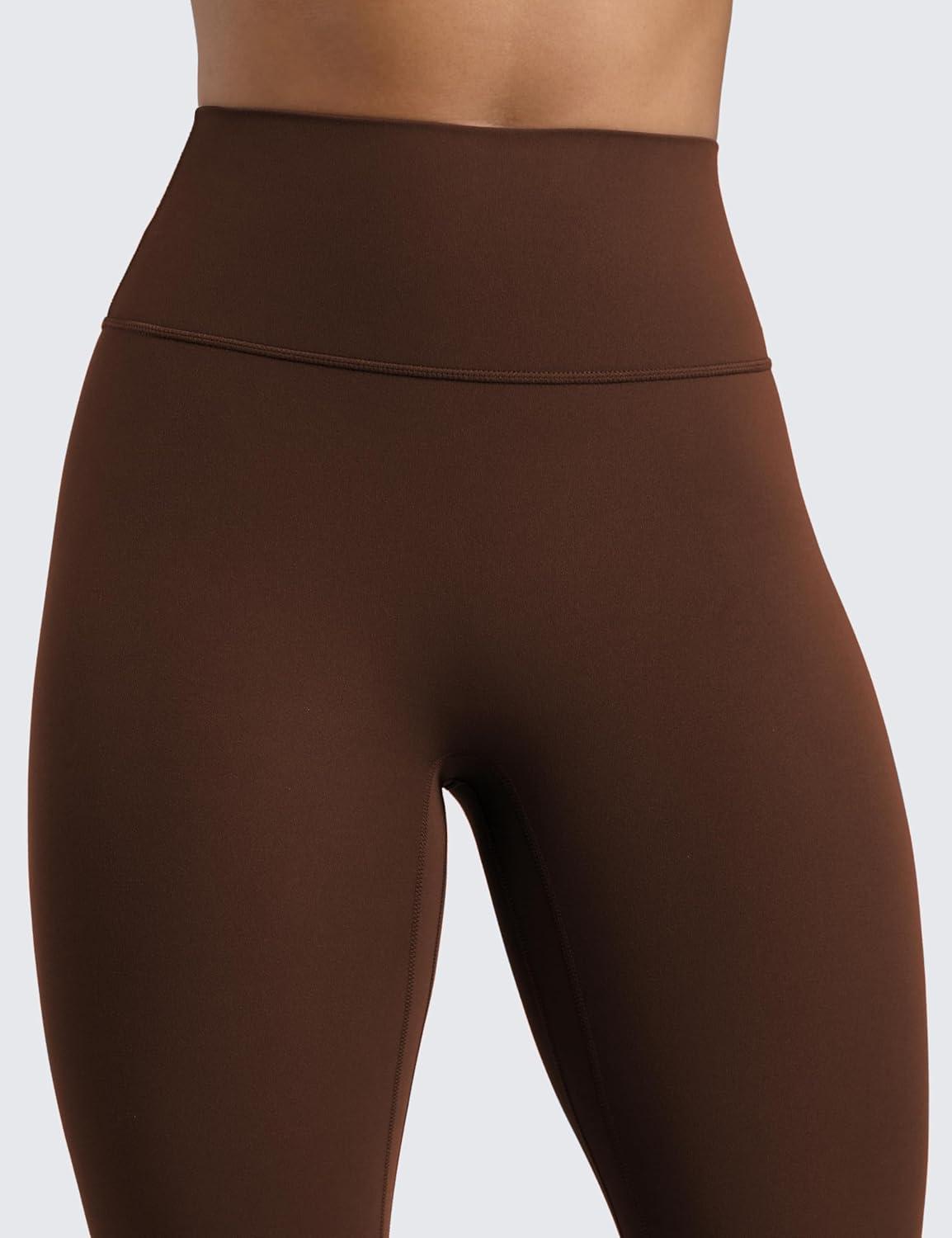 imageCRZ YOGA Secretsculpt Butterlift Workout Leggings 25quot No Front Seam High Waisted Womens Yoga Pants Booty Scrunch ButtLava Brown