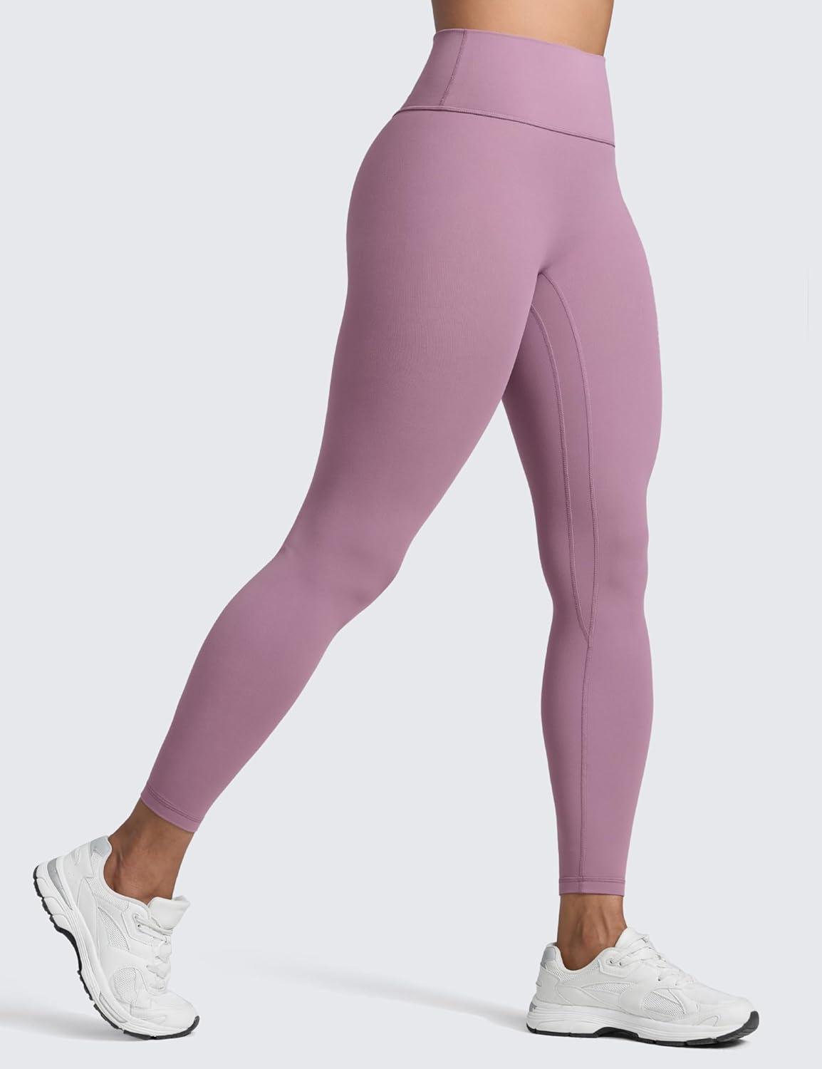 imageCRZ YOGA Secretsculpt Butterlift Workout Leggings 25quot No Front Seam High Waisted Womens Yoga Pants Booty Scrunch ButtLight Lavender