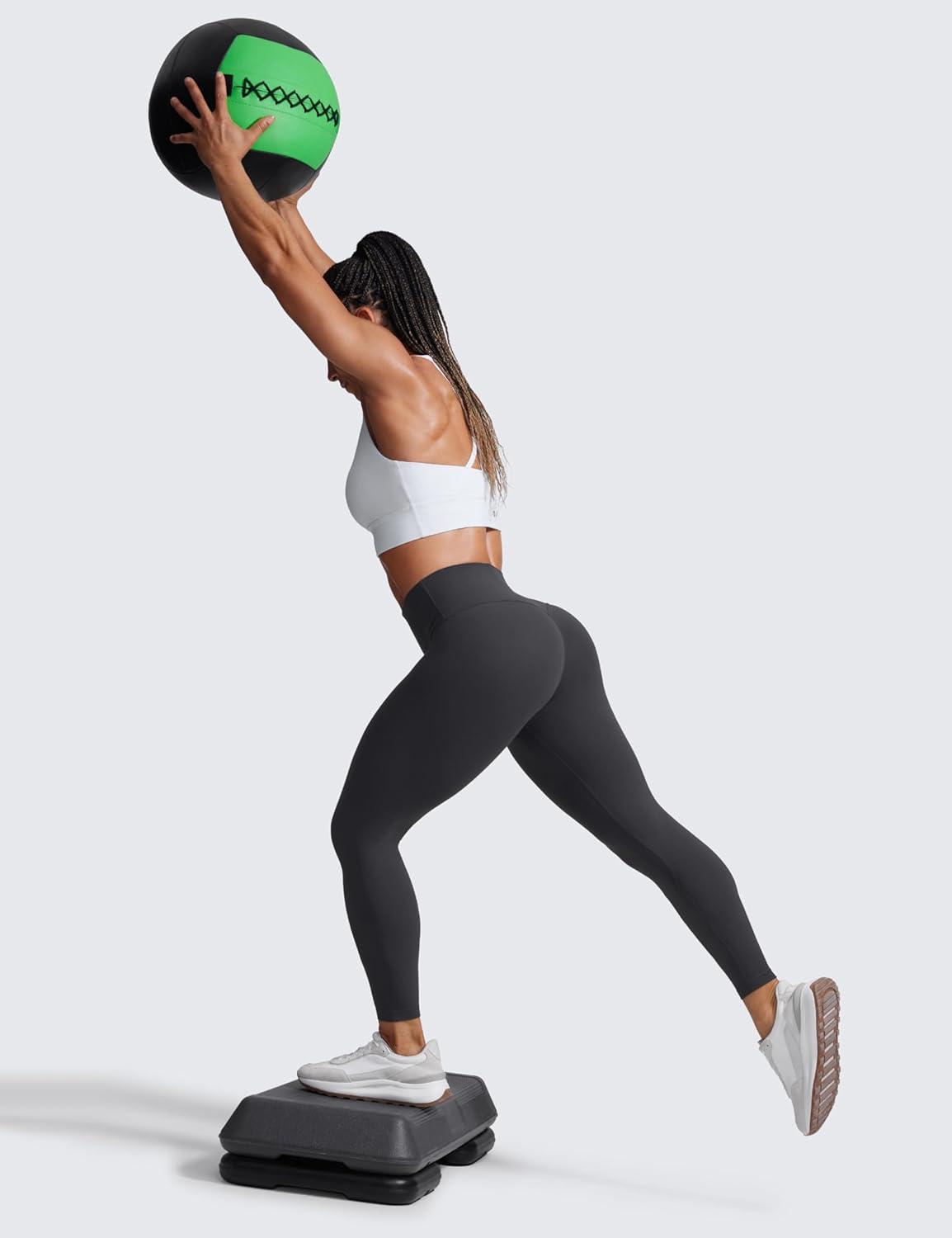 imageCRZ YOGA Secretsculpt Butterlift Workout Leggings 25quot No Front Seam High Waisted Womens Yoga Pants Booty Scrunch ButtMysterious Grey