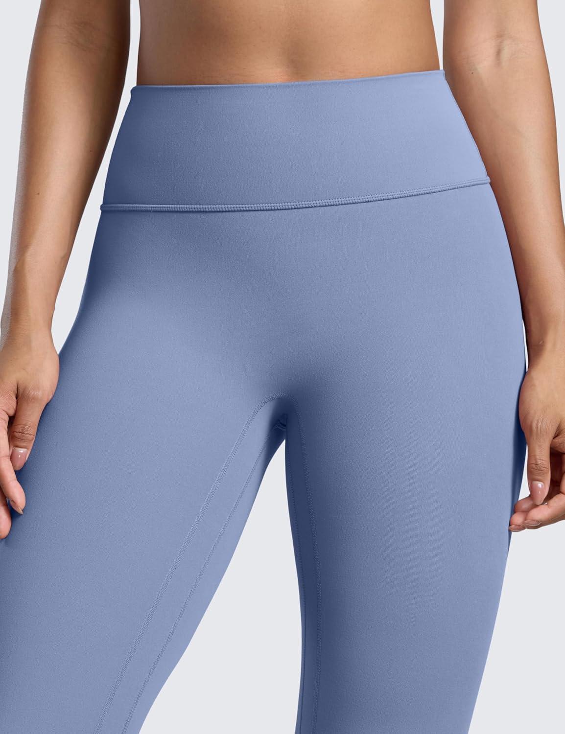 imageCRZ YOGA Secretsculpt Butterlift Workout Leggings 25quot No Front Seam High Waisted Womens Yoga Pants Booty Scrunch ButtOasis Blue