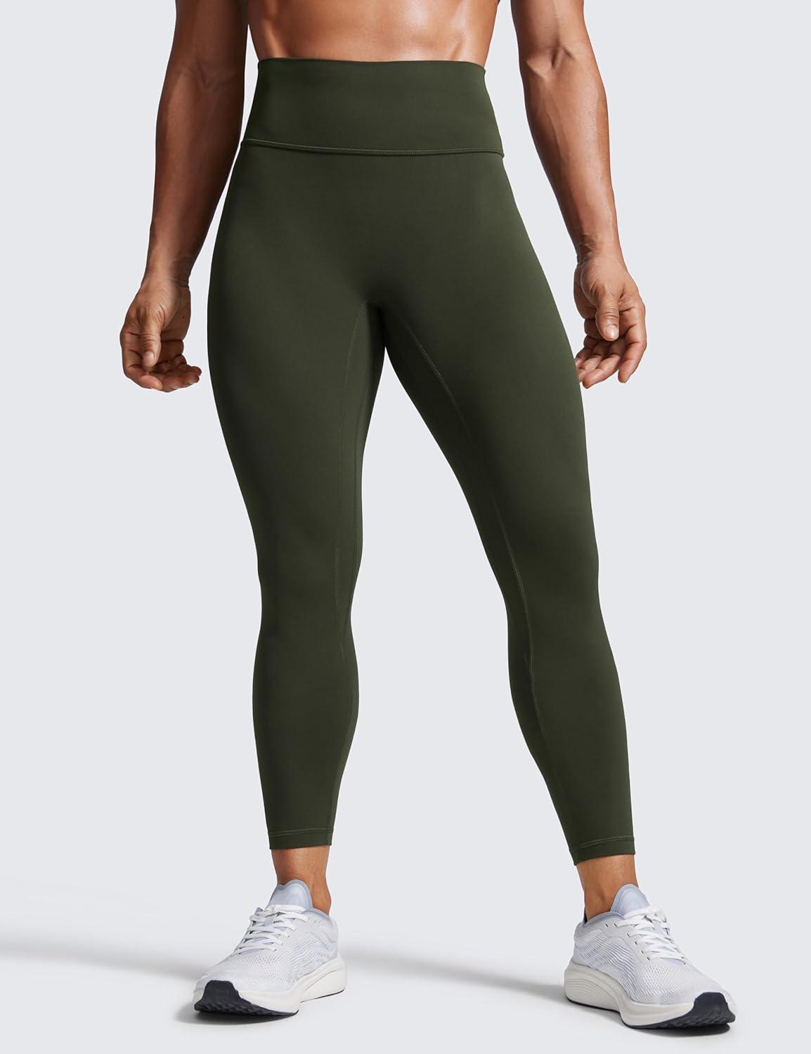imageCRZ YOGA Secretsculpt Butterlift Workout Leggings 25quot No Front Seam High Waisted Womens Yoga Pants Booty Scrunch ButtOlive Green