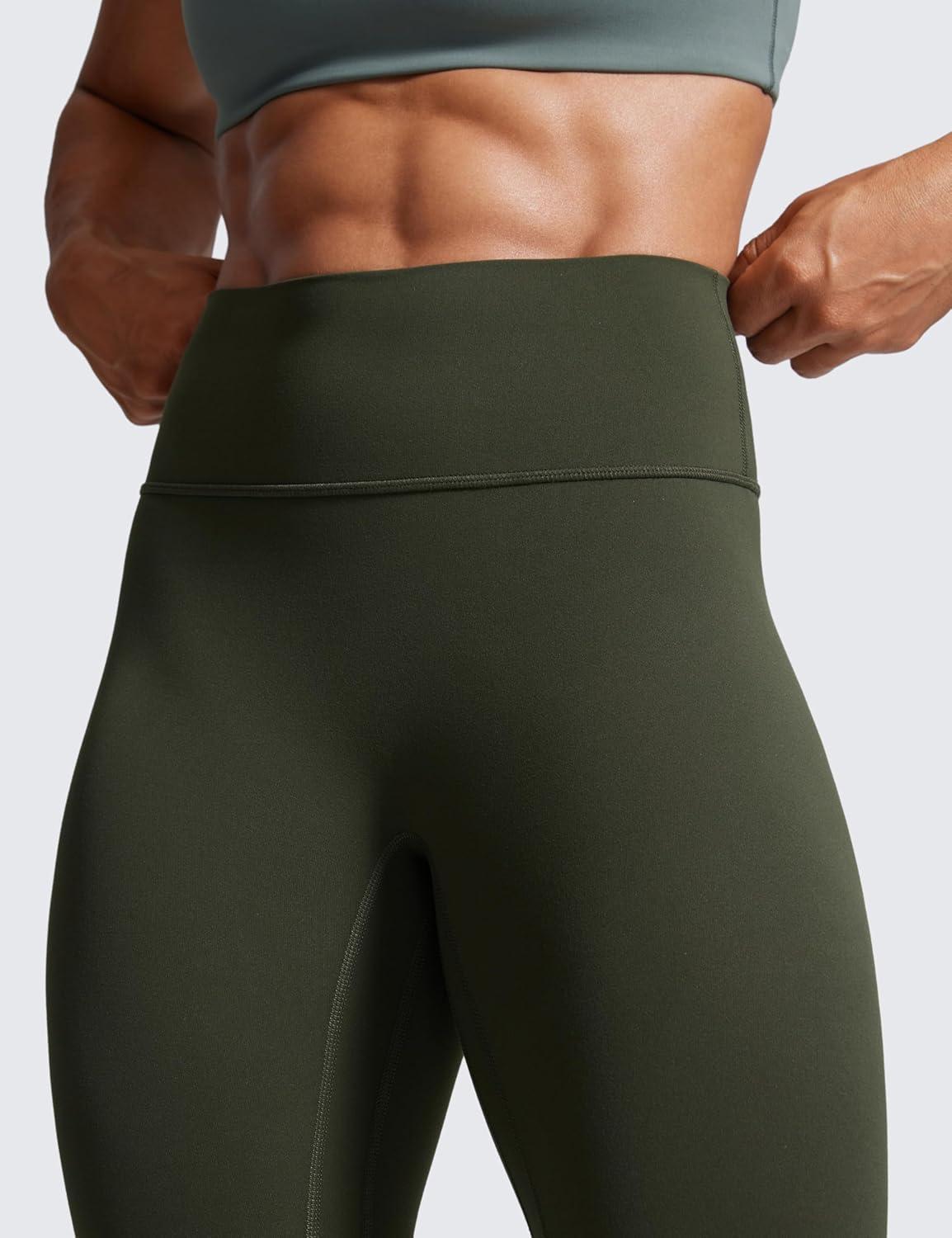 imageCRZ YOGA Secretsculpt Butterlift Workout Leggings 25quot No Front Seam High Waisted Womens Yoga Pants Booty Scrunch ButtOlive Green