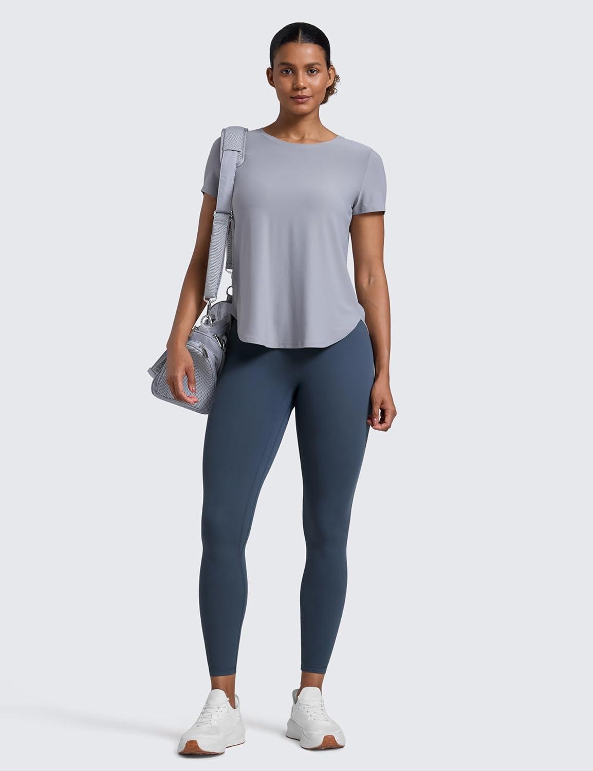 imageCRZ YOGA Secretsculpt Butterlift Workout Leggings 25quot No Front Seam High Waisted Womens Yoga Pants Booty Scrunch ButtStelindigo