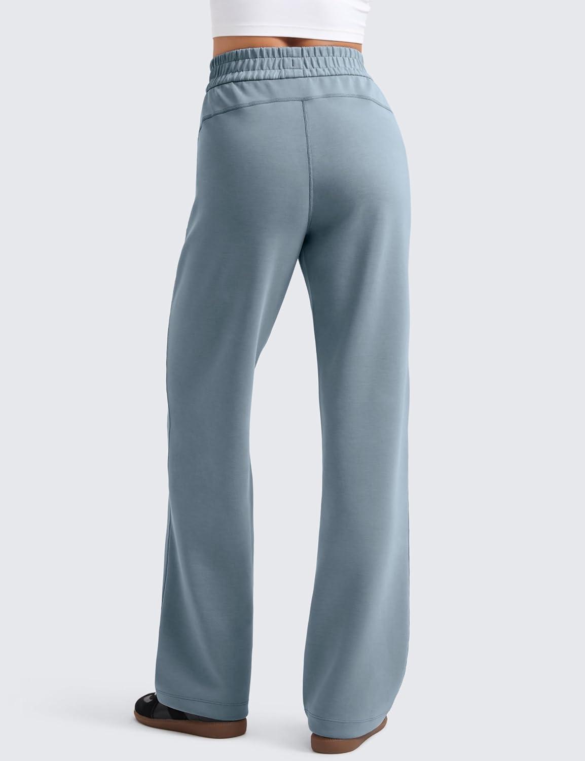 imageCRZ YOGA SoftAura Wide Leg Casual Sweatpants Women 29quot31quot Modal Lounge Travel Casual Pants with PocketsBelgian Blue