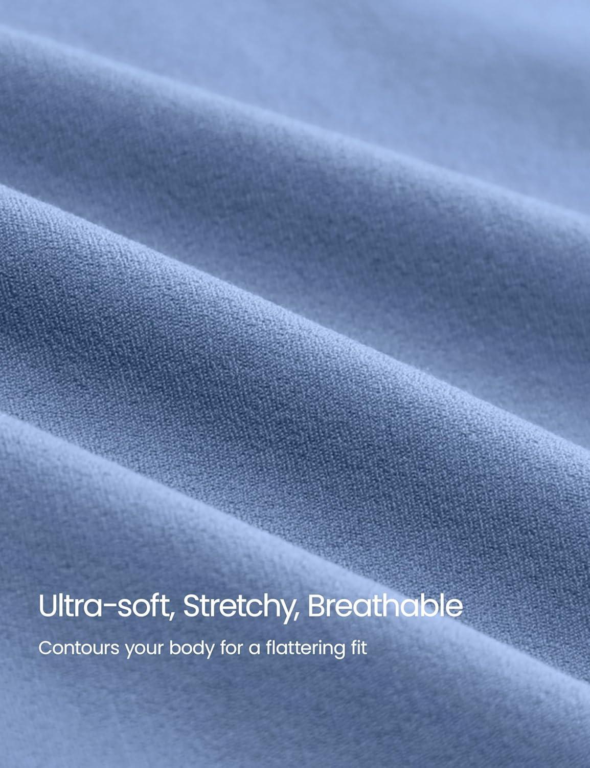 imageCRZ YOGA Softembrace Crewneck Long Sleeve Shirts for Women Casual Going Out Tops Soft Basic Fitted Tight Fall TShirtsOasis Blue